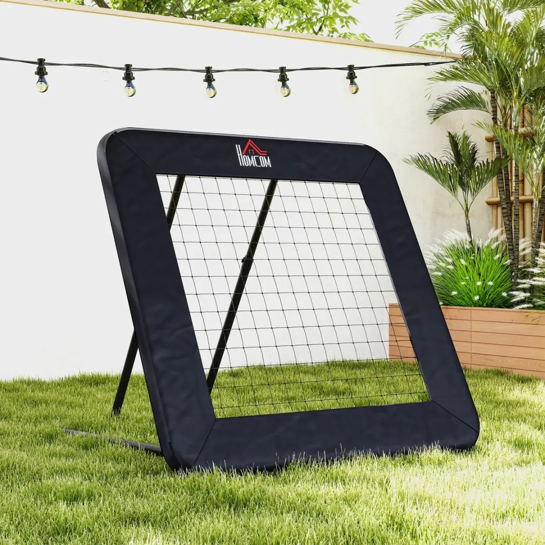 Homcom Fußball Rebounder - 128x118x120cm - Zwart - afbeelding 6 van 6
