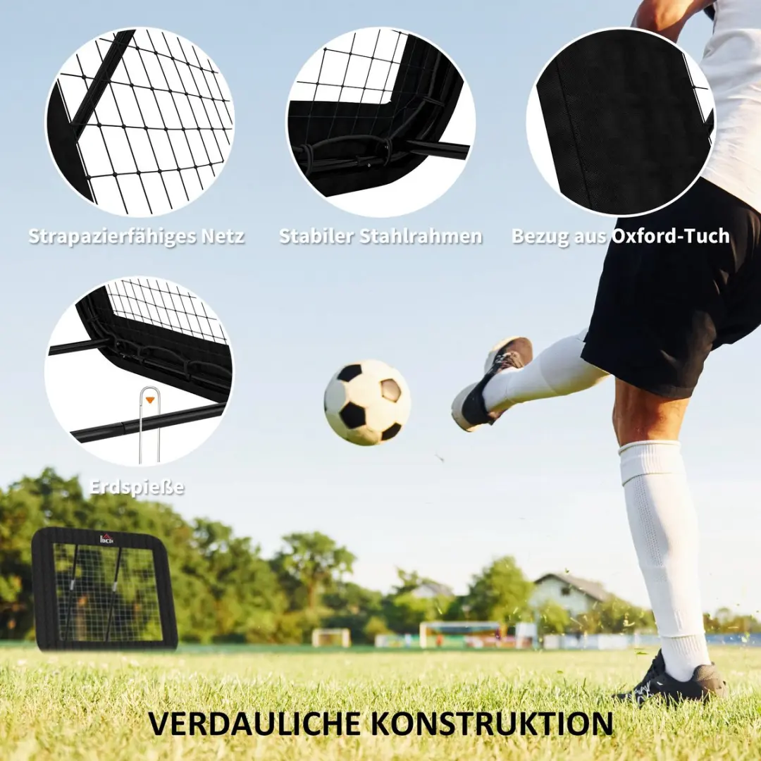 Homcom Fußball Rebounder - 128x118x120cm - Zwart