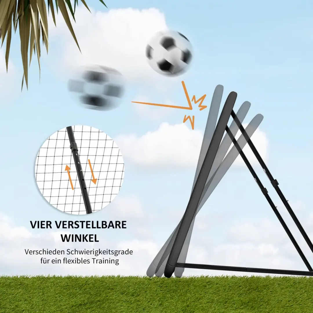 Homcom Fußball Rebounder - 128x118x120cm - Zwart