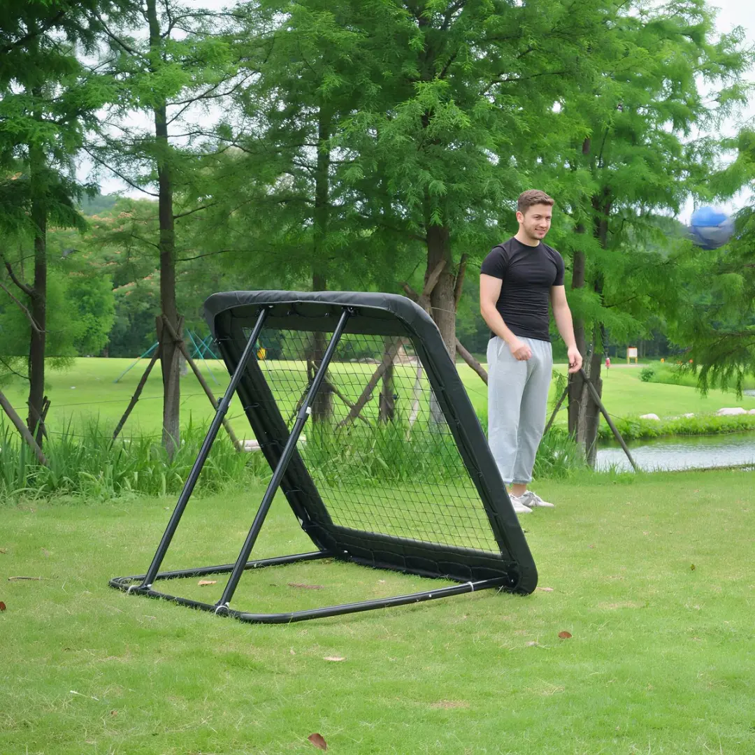Homcom Fußball Rebounder - 128x118x120cm - Zwart