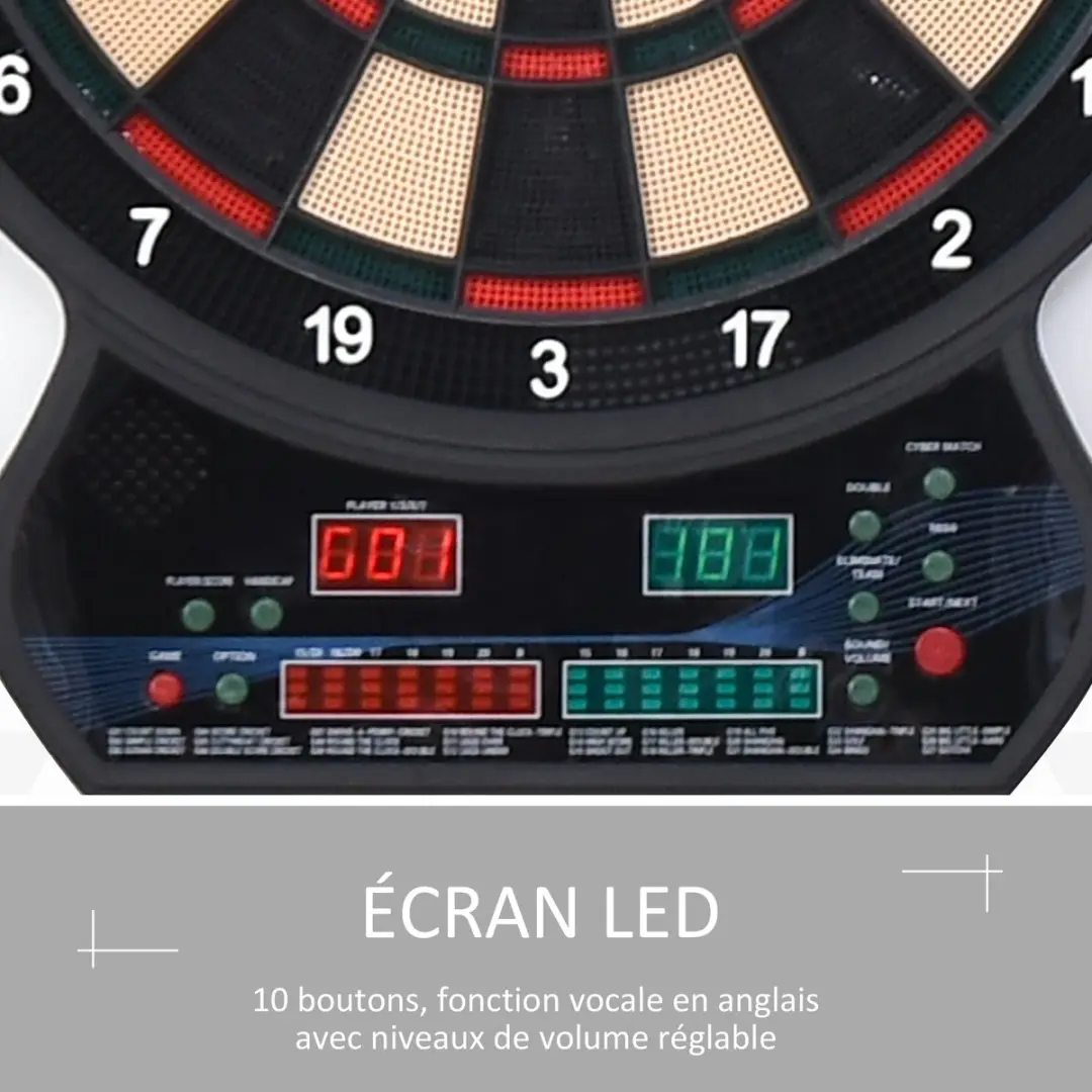 Homcom Elektronisch Dartbord A70-044V90 - 42cm - Zwart