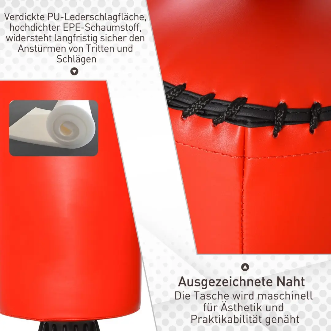 Homcom Vrijstaande Bokszak A91-100 - Zwart/Rood