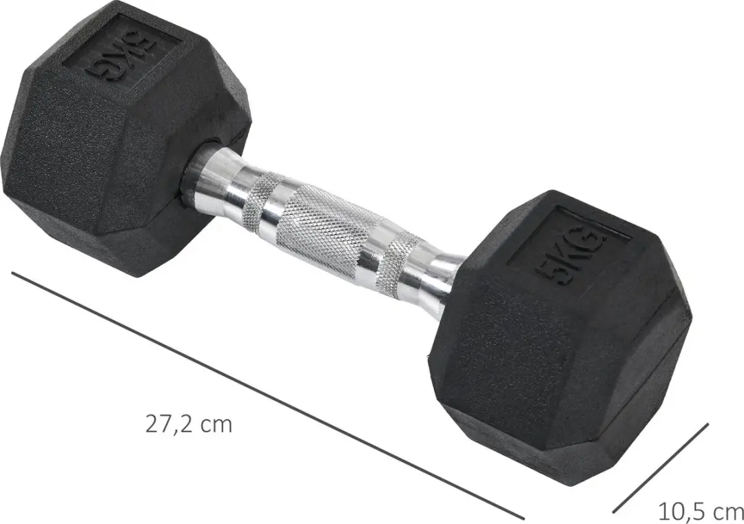Homcom Set van 2 Halters 6-hoekig - Zwart/Zilver - afbeelding 6 van 6