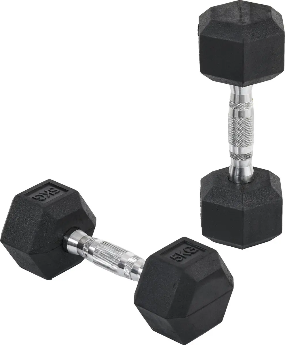 Homcom Set van 2 Halters 6-hoekig - Zwart/Zilver