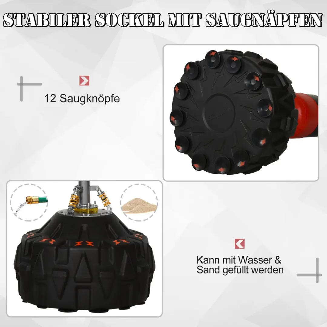 Homcom Staande Bokszak Vrijstaand - Zwart/Rood
