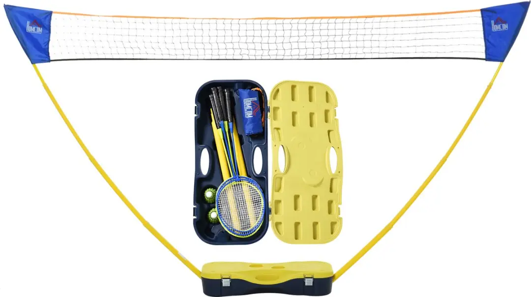 Homcom Badmintonset A95-006 - 4 Rackets + Net - Draagbaar