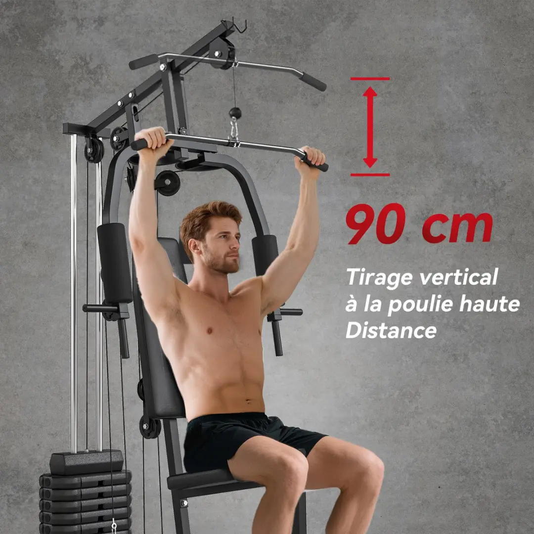 Homcom Multi-Exercise Gym Station A91-176V00BK - Zwart
