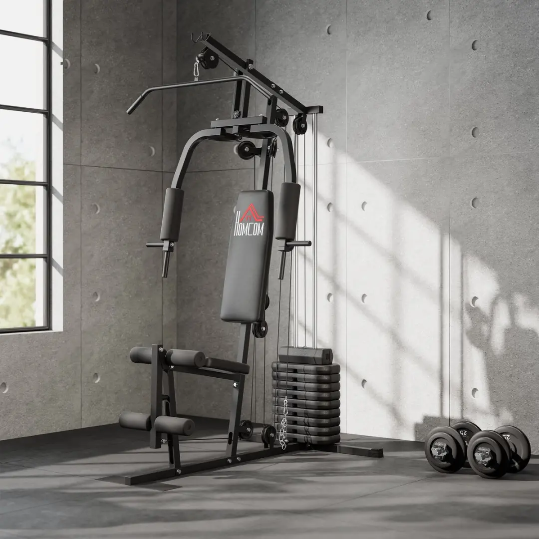 Homcom Multi-Exercise Gym Station A91-176V00BK - Zwart