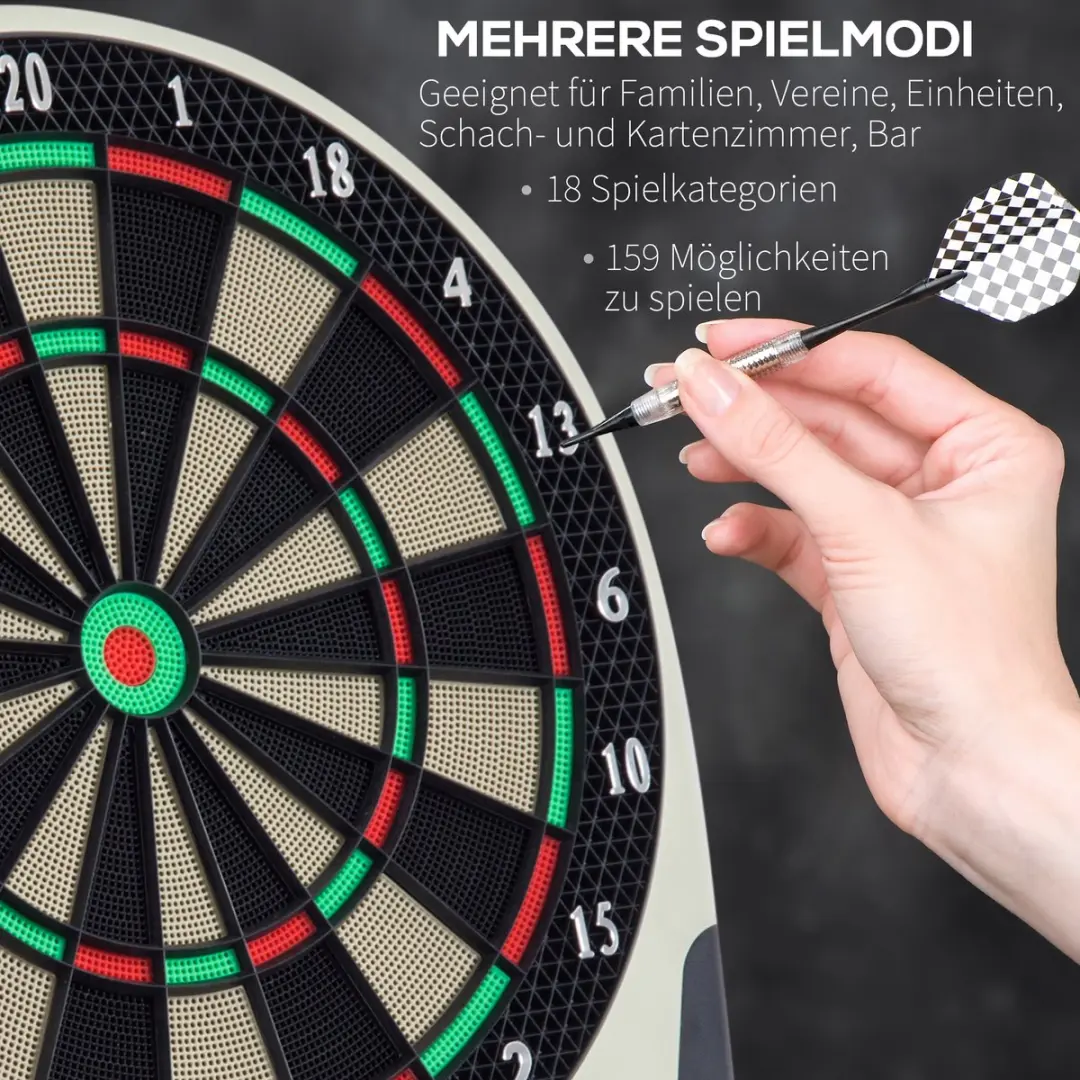 Homcom Elektronisch Dartbord 50cm - 6 Darts - 8 Spelers