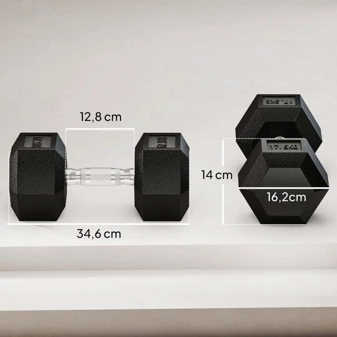 Homcom Rubberen Halters 16,2cm Zwart - 2 Stuks