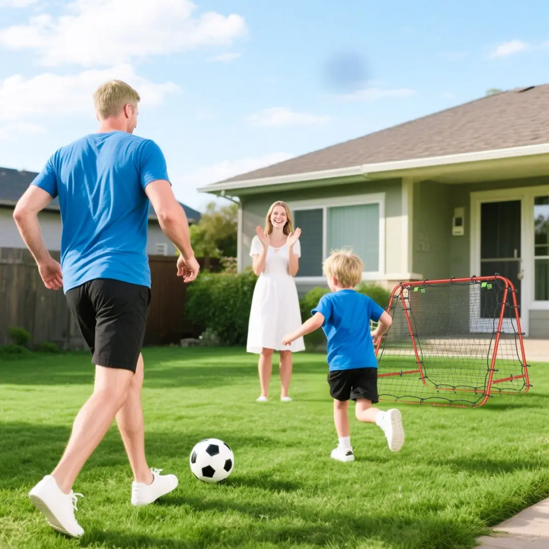 Homcom Voetbal Rebounder - 100x95x90cm - Rood
