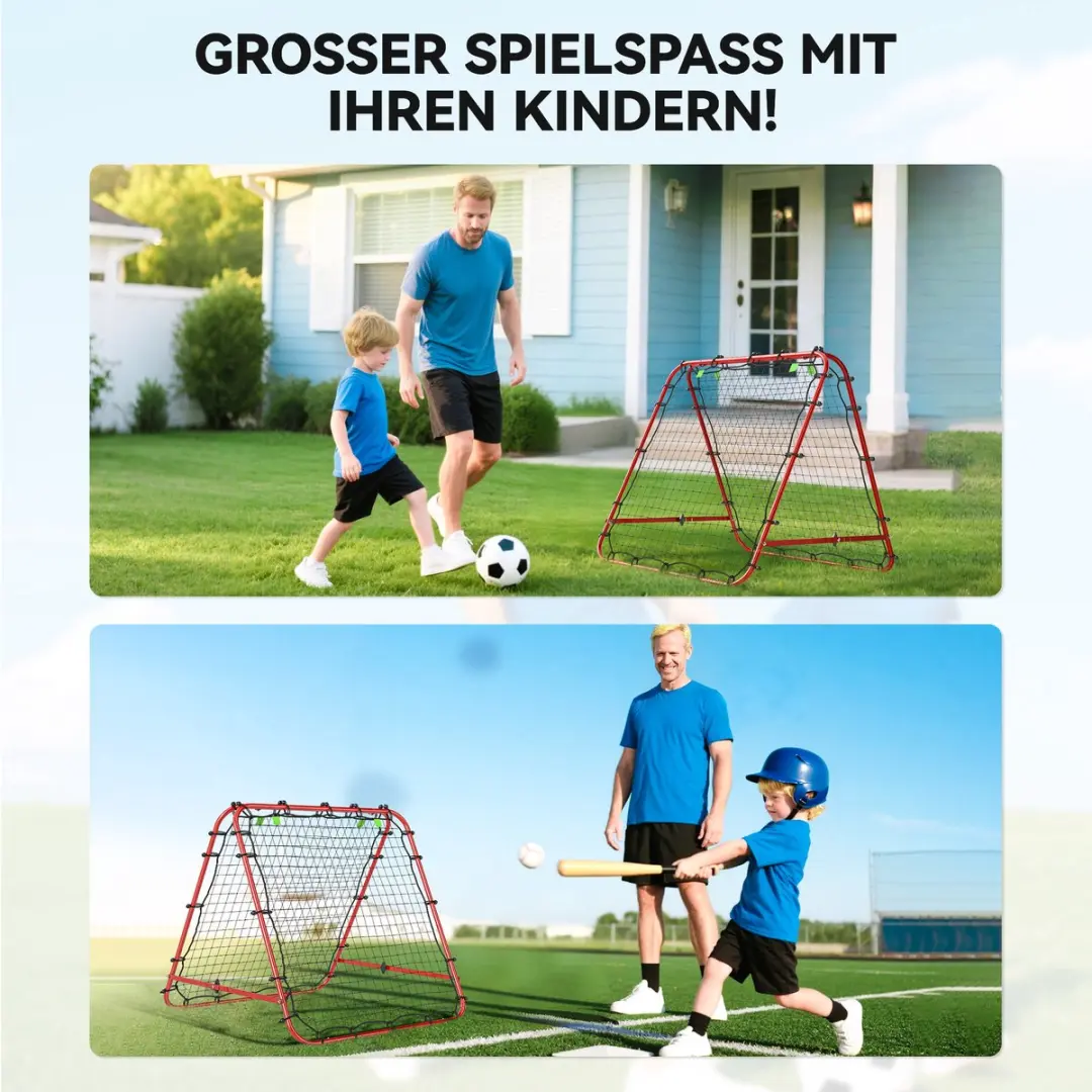 Homcom Voetbal Rebounder - 100x95x90cm - Rood