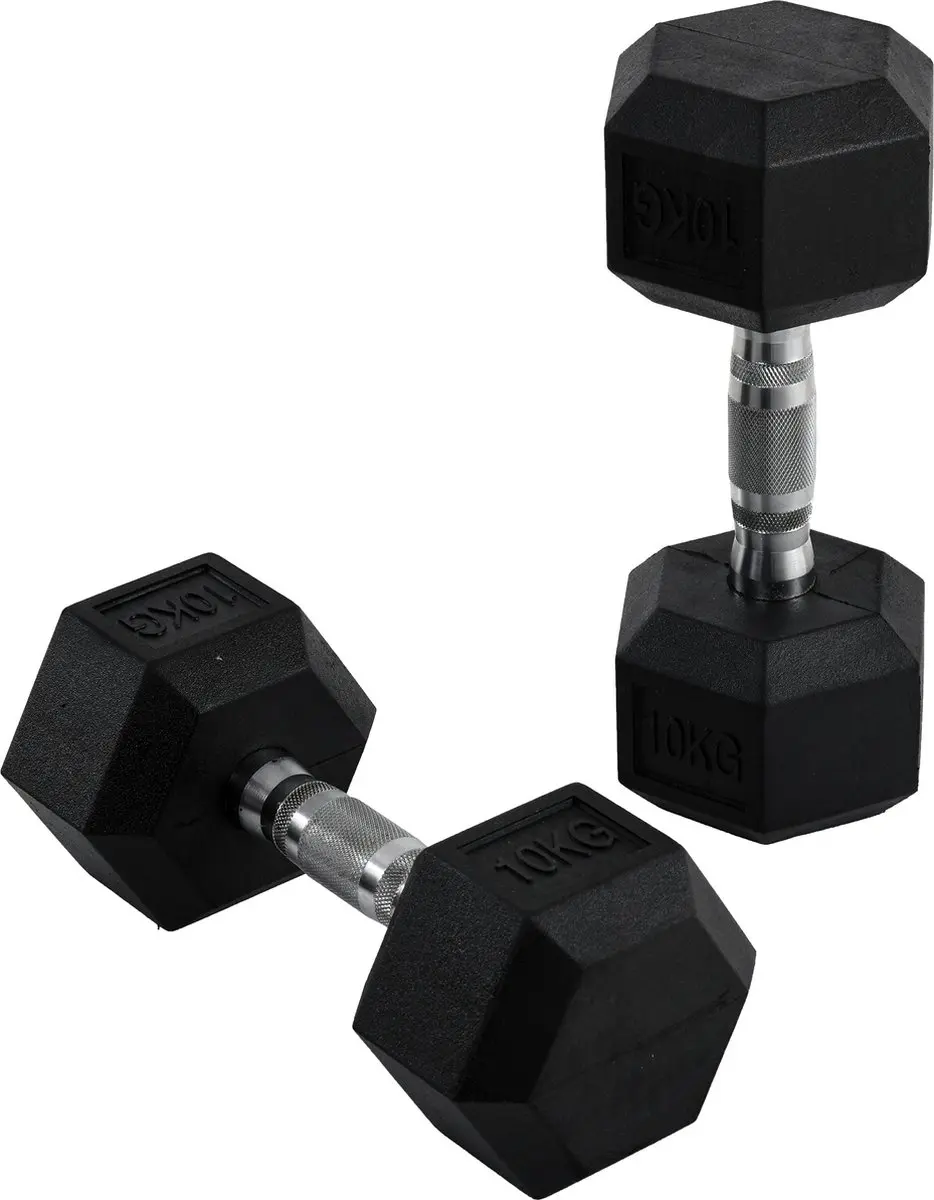 Homcom Set van 2 Halters 6-hoekig - Zwart/Zilver