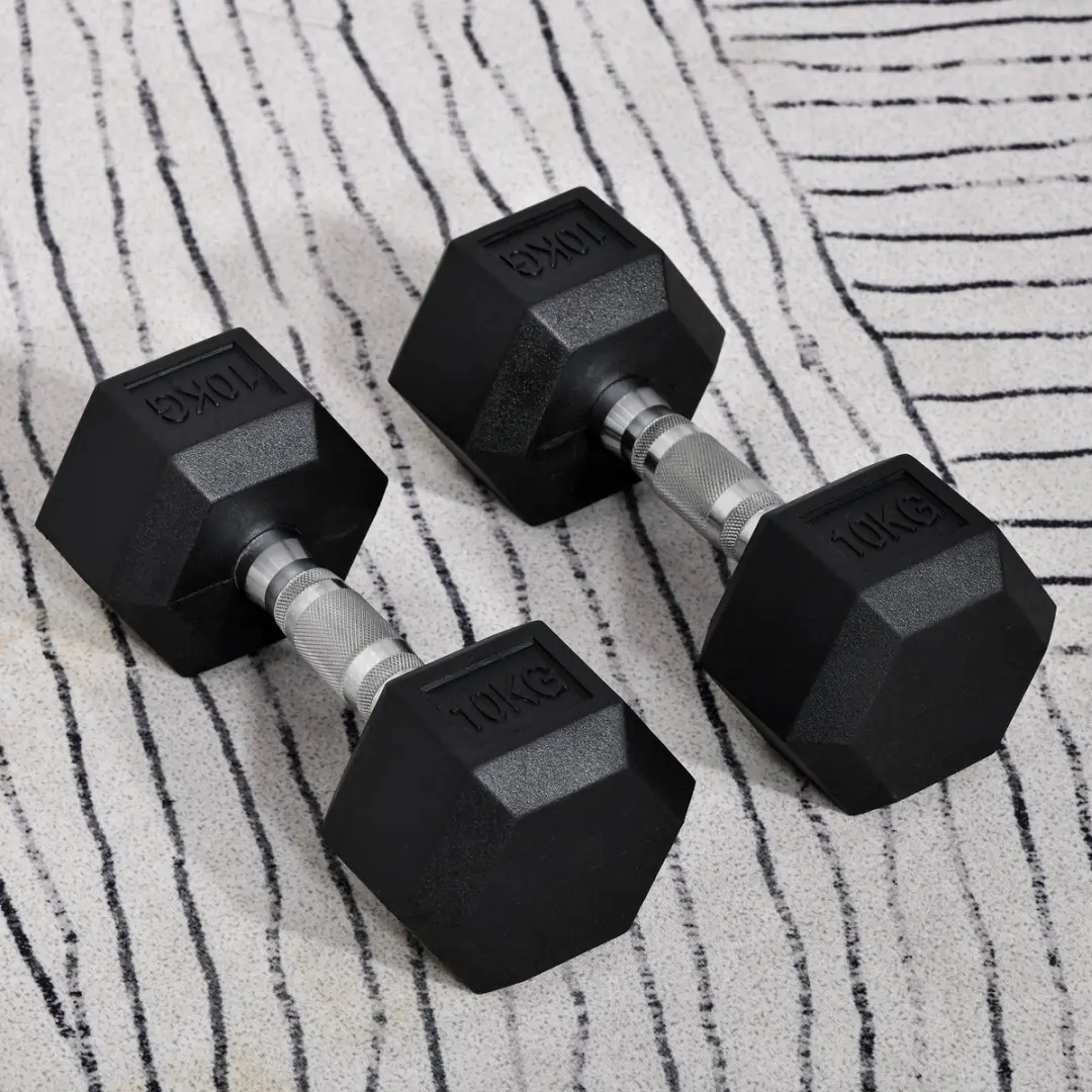 Homcom Set van 2 Halters 6-hoekig - Zwart/Zilver