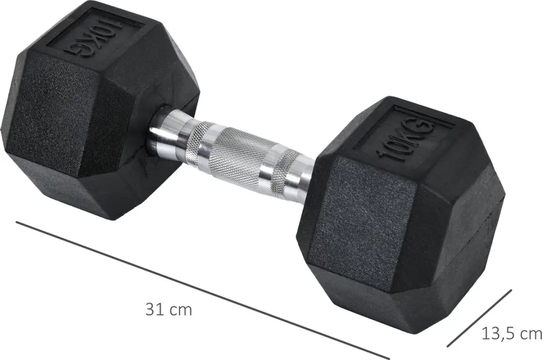 Homcom Set van 2 Halters 6-hoekig - Zwart/Zilver - afbeelding 6 van 6