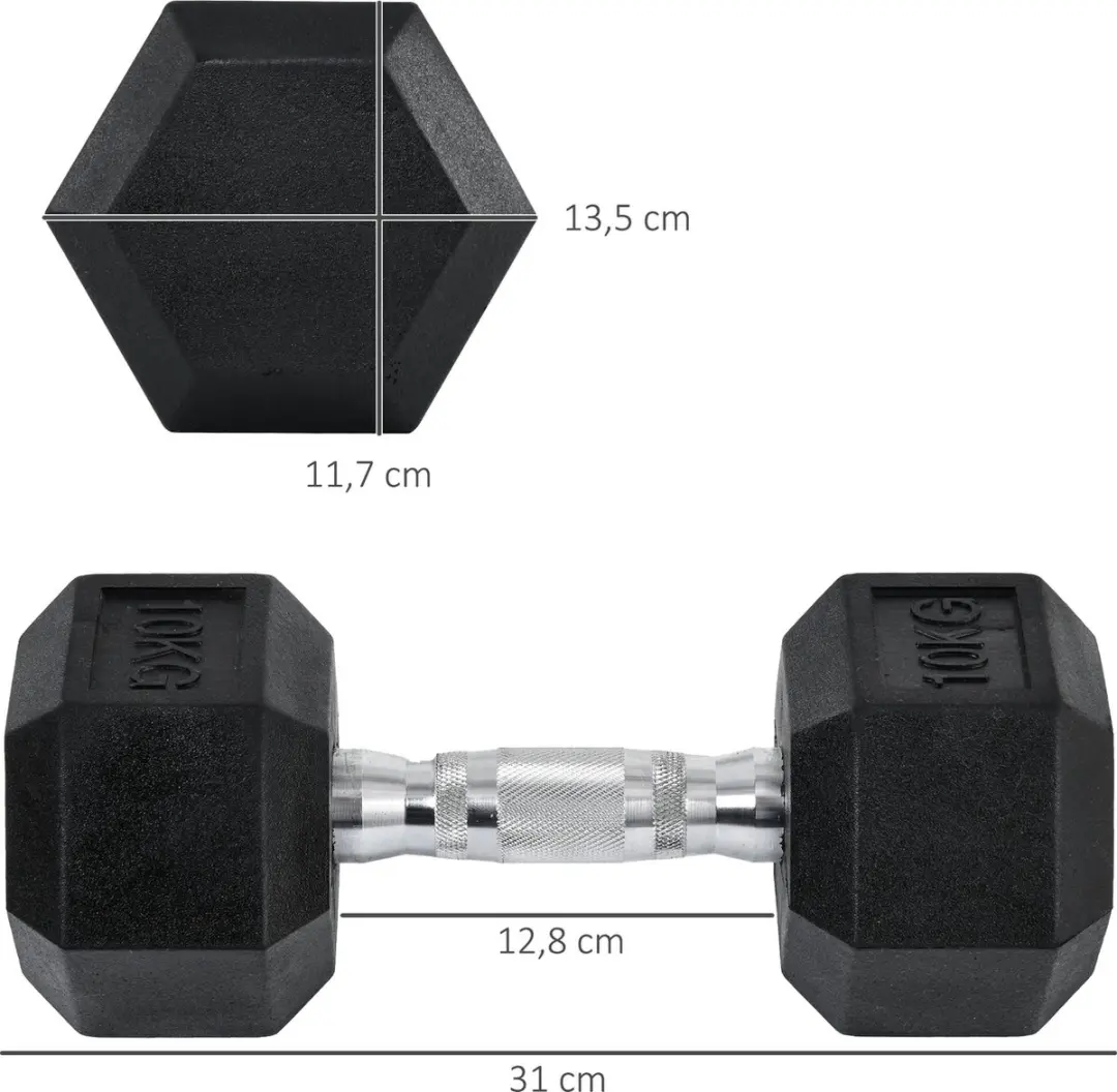 Homcom Set van 2 Halters 6-hoekig - Zwart/Zilver