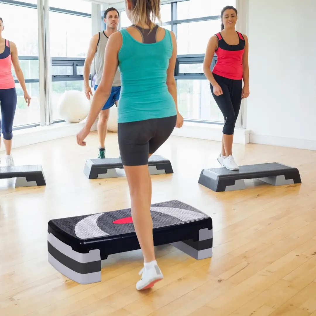 Homcom Aerobics Stepper Hout 80x31x12cm - Zwart