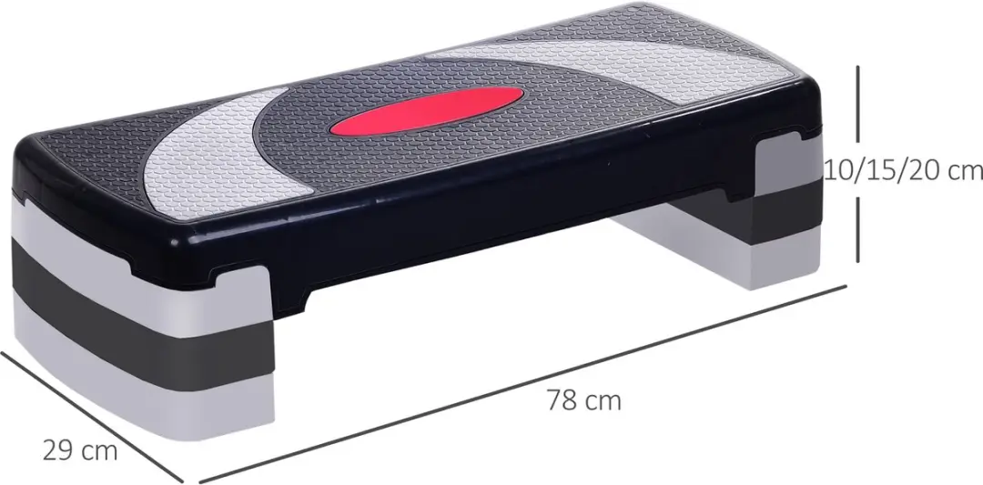Homcom Aerobics Stepper Hout 80x31x12cm - Zwart