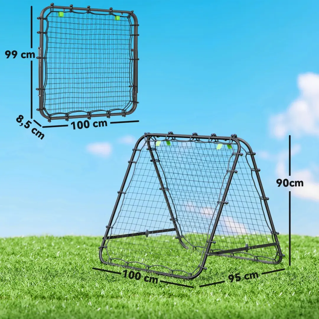 Homcom Voetbal Rebounder - 100x95x90cm - Zwart
