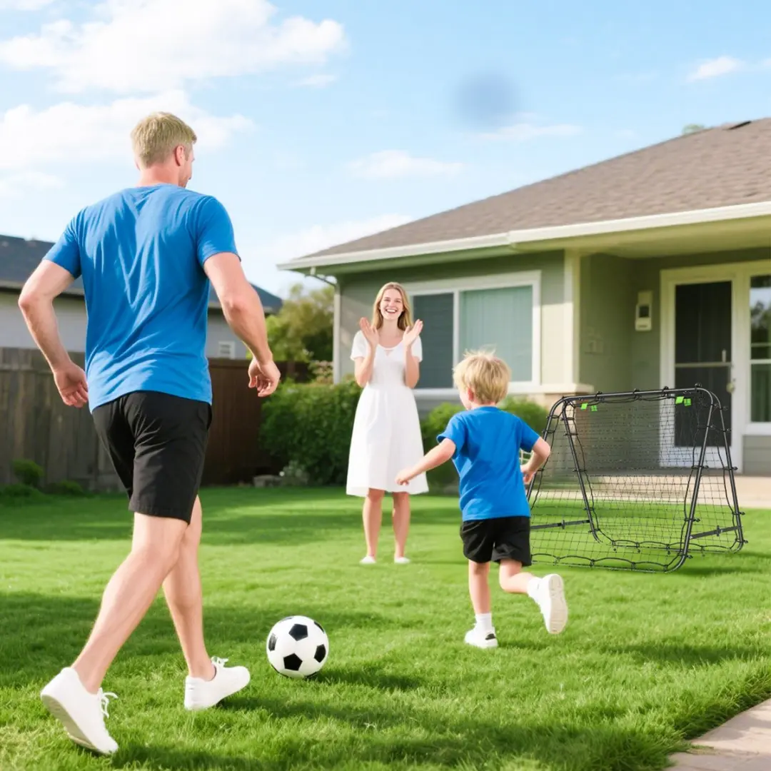 Homcom Voetbal Rebounder - 100x95x90cm - Zwart