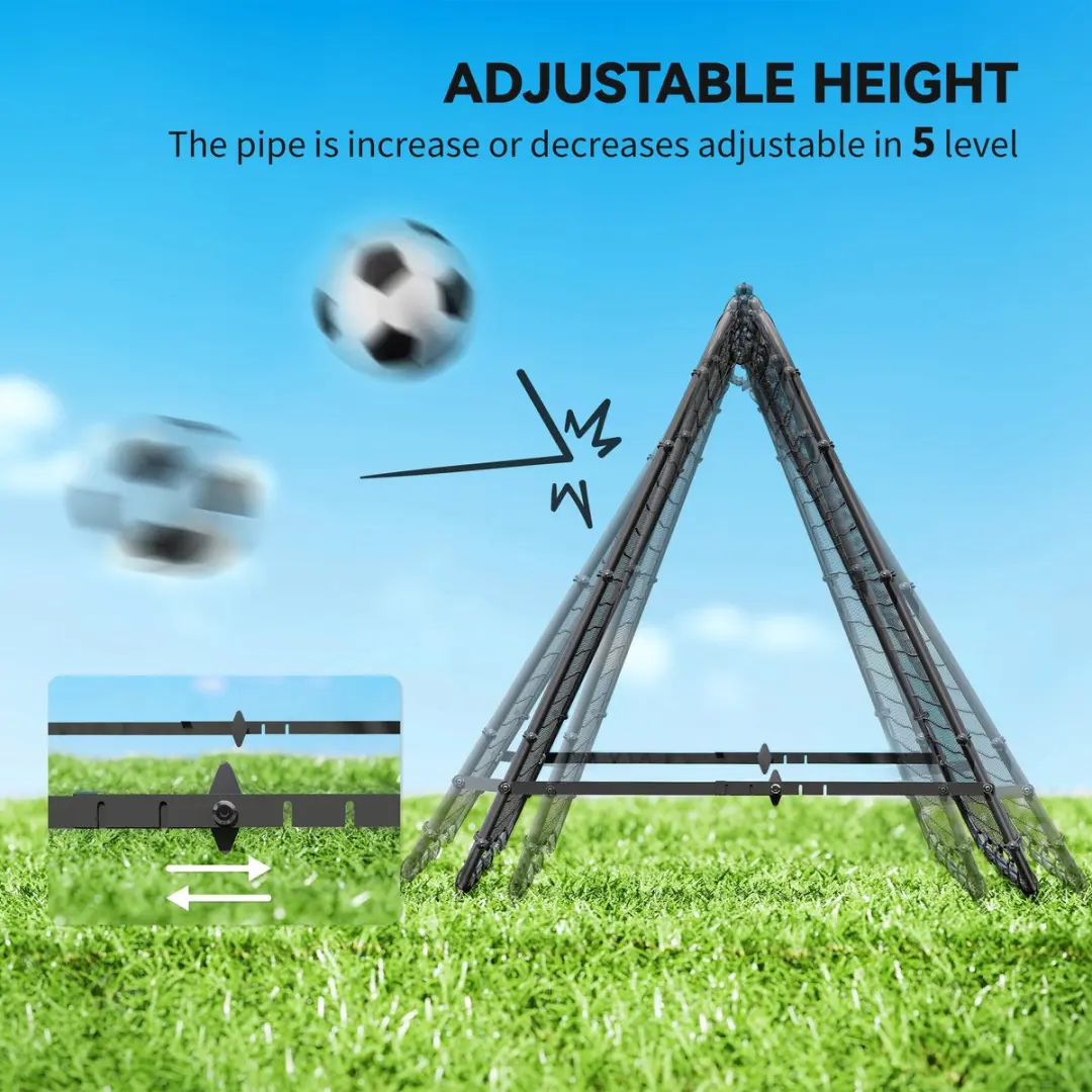 Homcom Voetbal Rebounder - 100x95x90cm - Zwart - afbeelding 6 van 6