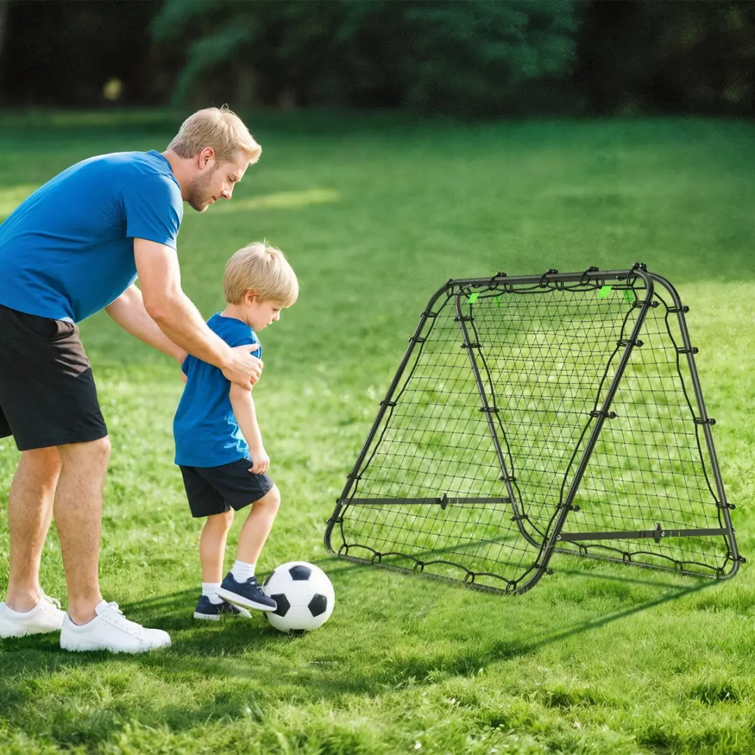 Homcom Voetbal Rebounder - 100x95x90cm - Zwart