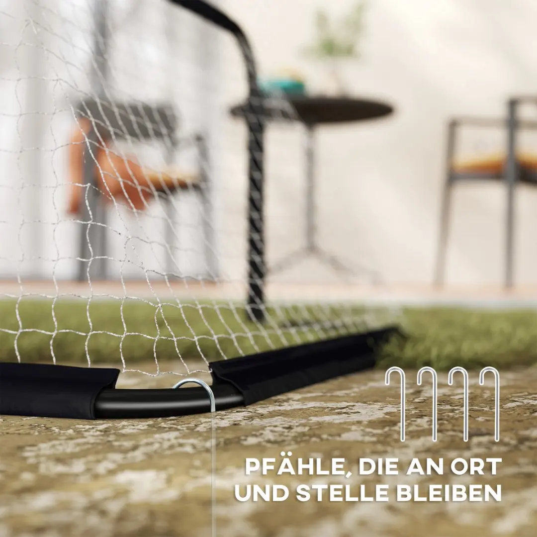 Homcom Voetbaldoel Set 2 Stuks - 90x36x60cm - Zwart - afbeelding 6 van 6