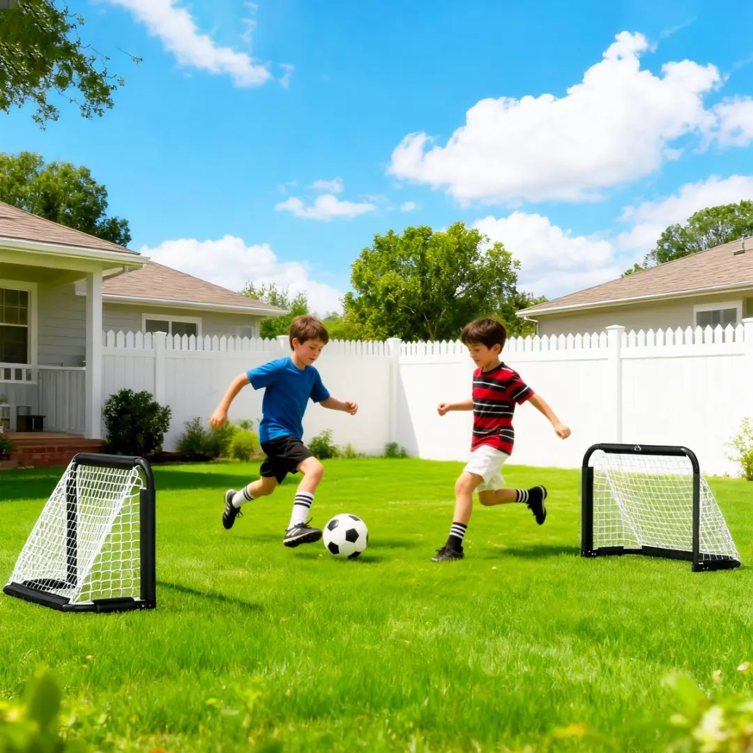 Homcom Voetbaldoel Set 2 Stuks - 90x36x60cm - Zwart