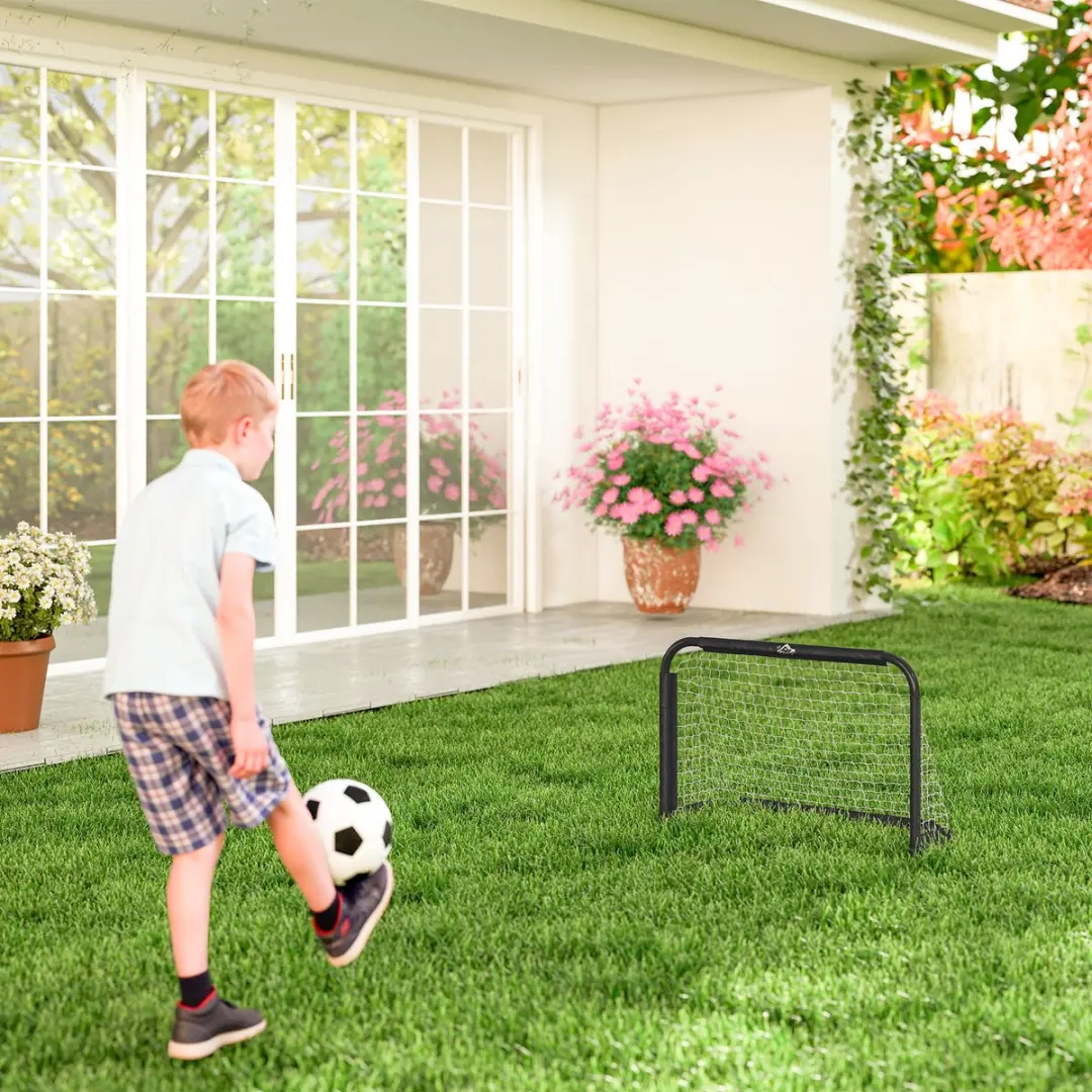 Homcom Voetbaldoel Set 2 Stuks - 90x36x60cm - Zwart