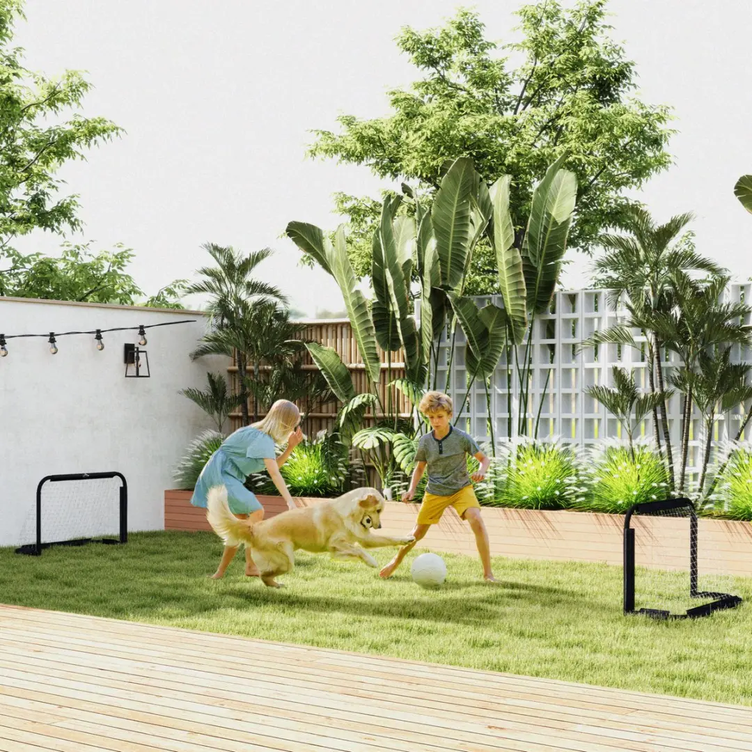 Homcom Voetbaldoel Set 2 Stuks - 90x36x60cm - Zwart