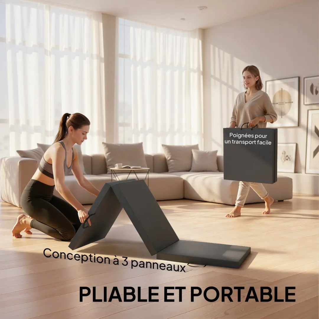 Homcom Gymnastiekmat 180x60x5cm - Grijs