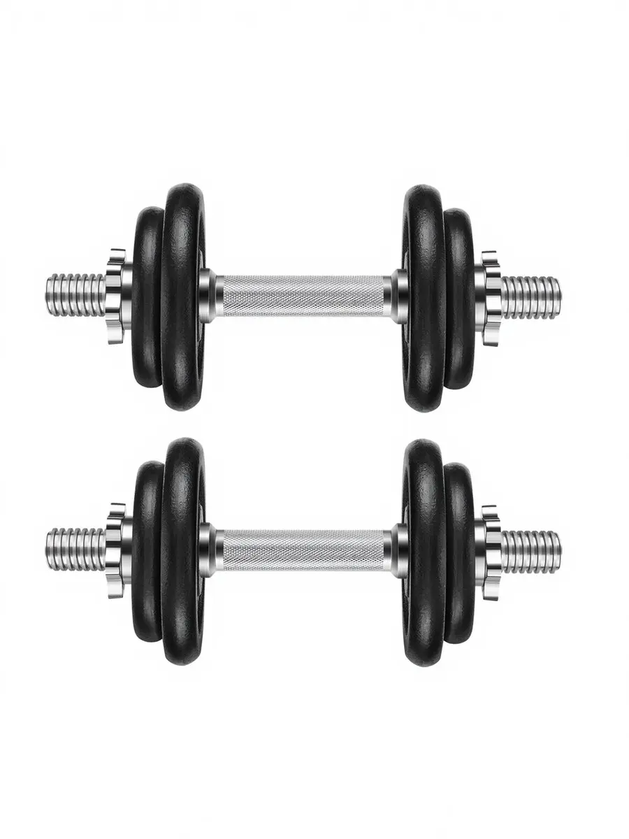 Songmics Verstelbare Halterset 2x10kg - Gietijzer Zwart - afbeelding 6 van 6