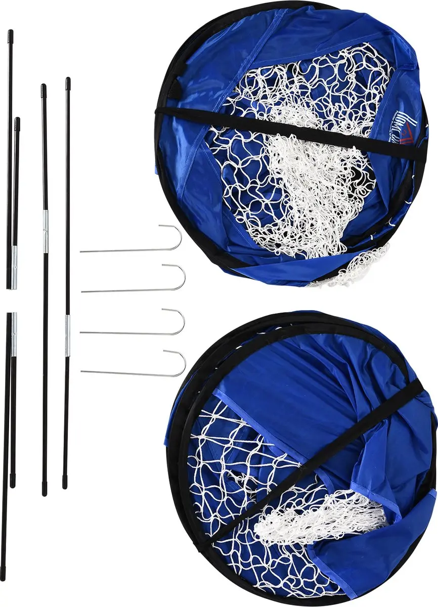 Homcom Voetbaldoelen Pop-up Set 2 Stuks - Blauw