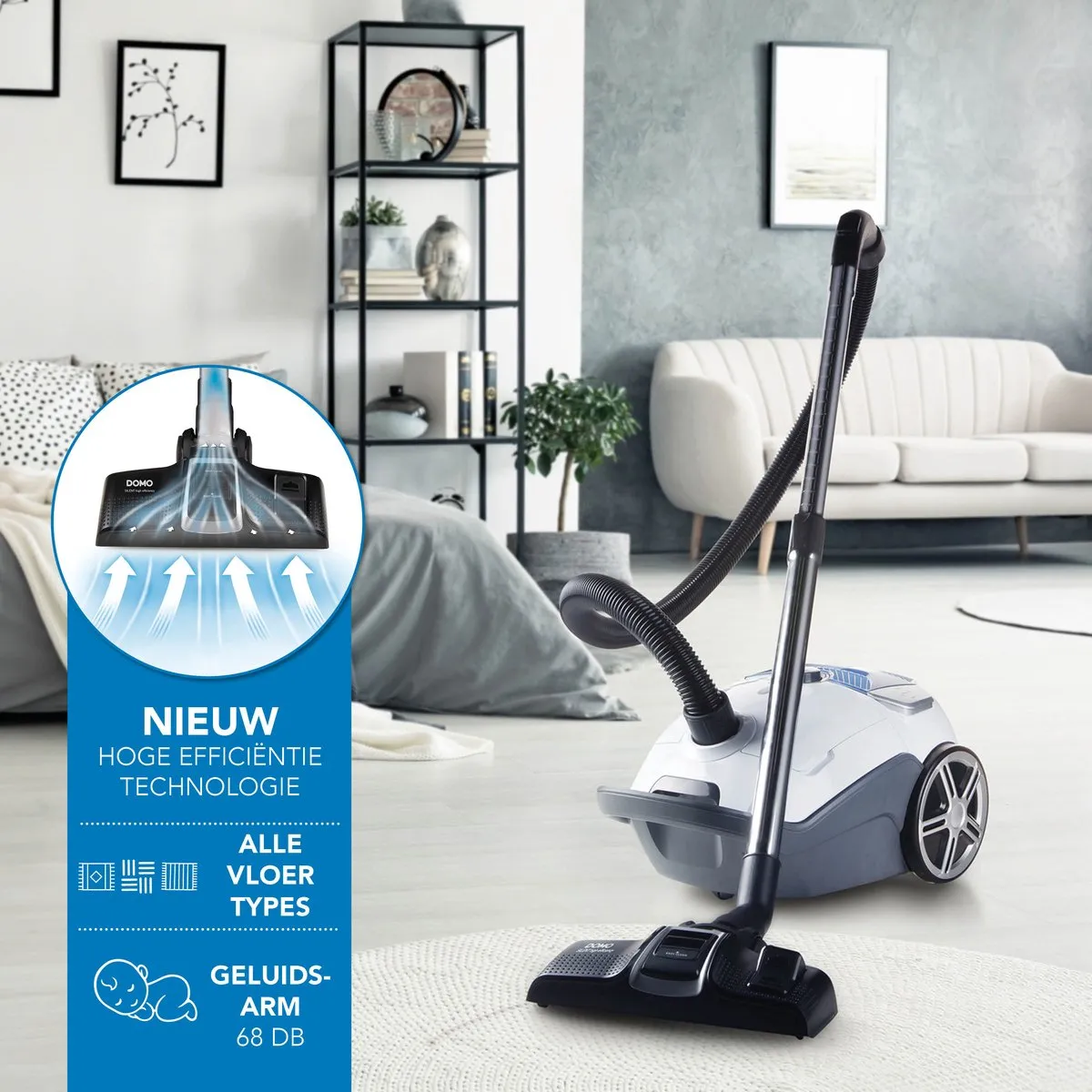 Domo DO7291S Stofzuiger met zak 700W - 3L - Wit