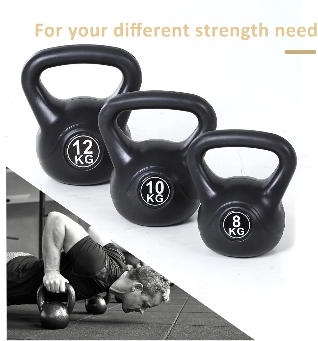 Homcom Kettlebell 16kg - Zwart