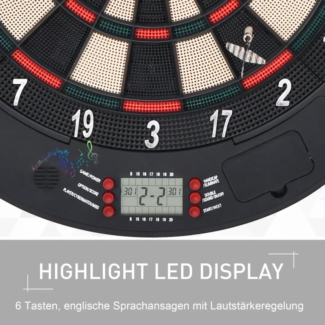 Homcom Dartbord - 44cm - Zwart