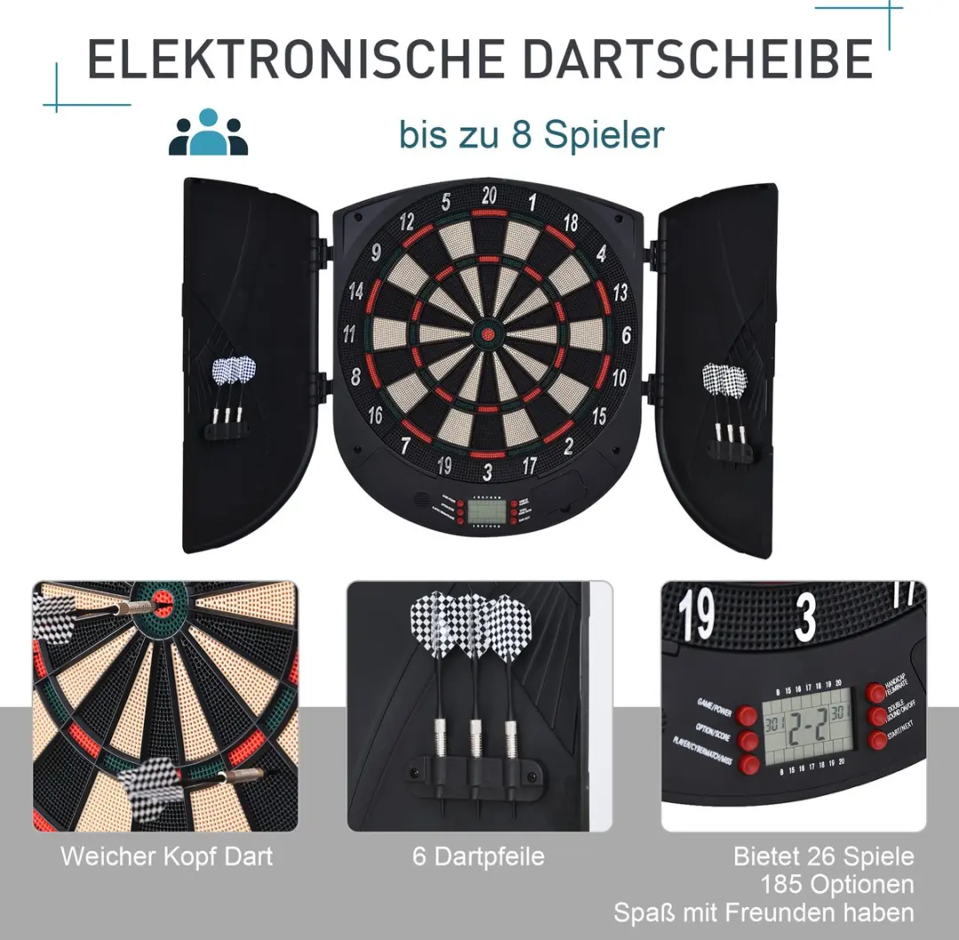 Homcom Dartbord - 44cm - Zwart