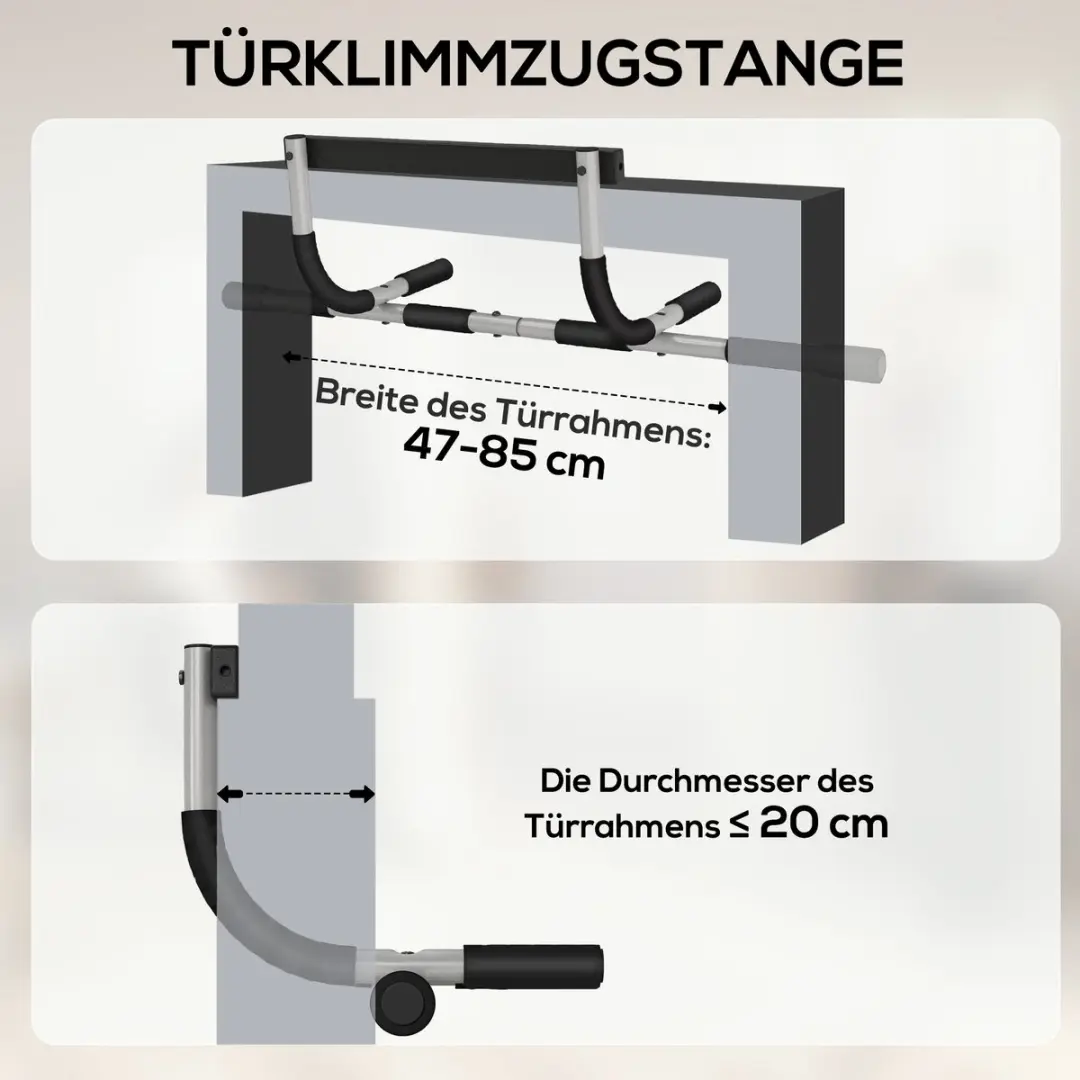 Homcom Optrekstang Staal - 92x40x17cm Zwart