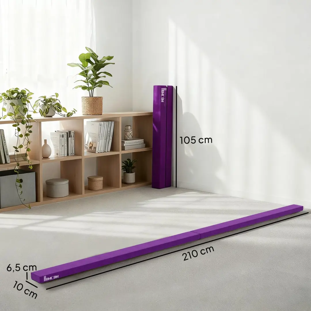 Homcom Evenwichtsbalk - 210x10x6,5cm - Paars
