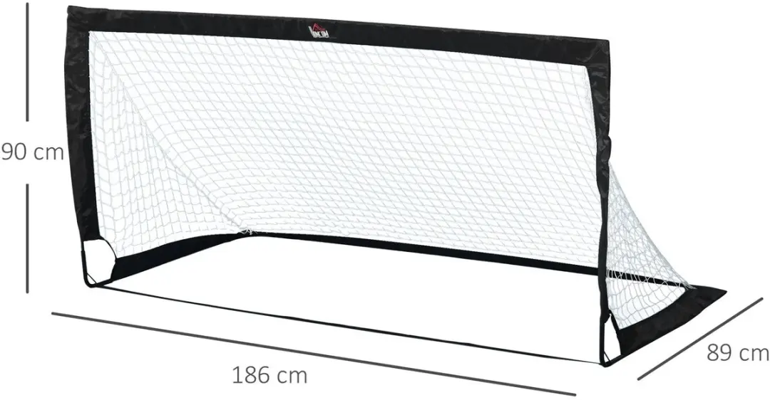Homcom Opvouwbare Voetbaldoelen 183x90cm - 2 Stuks - Zwart/Wit