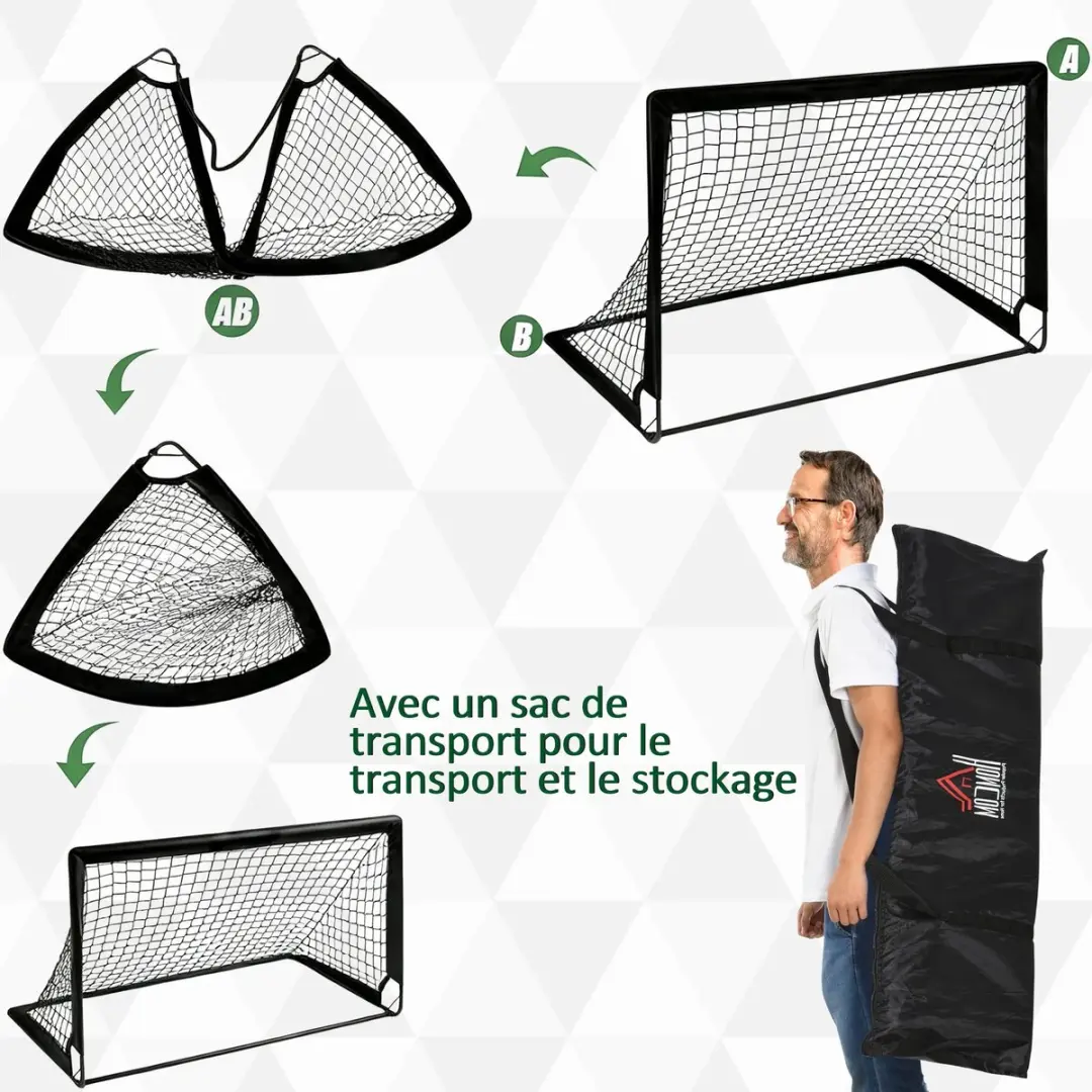 Homcom Opvouwbare Voetbaldoelen 183x90cm
