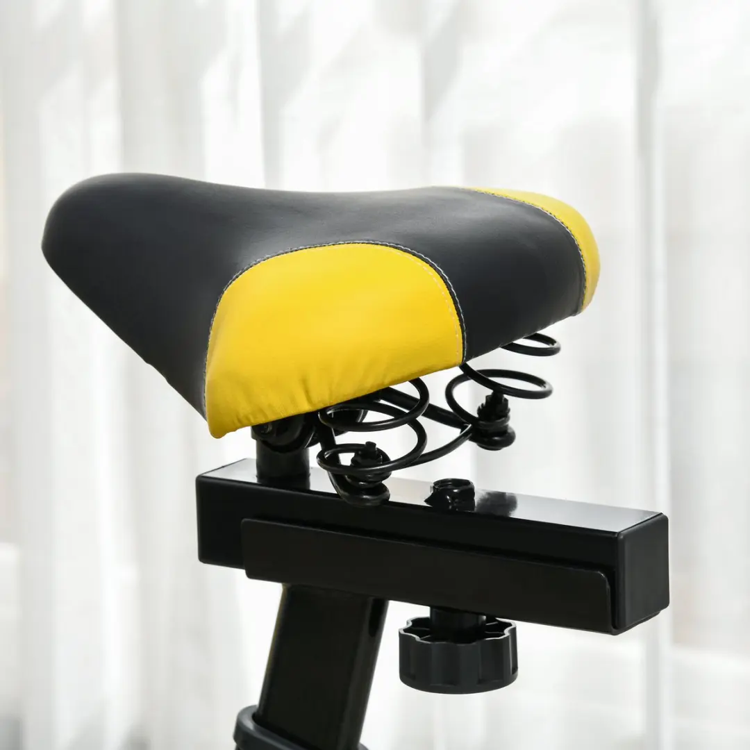Homcom Fietstrainer - Hoogte verstelbaar - LCD-display - Geel/Zwart