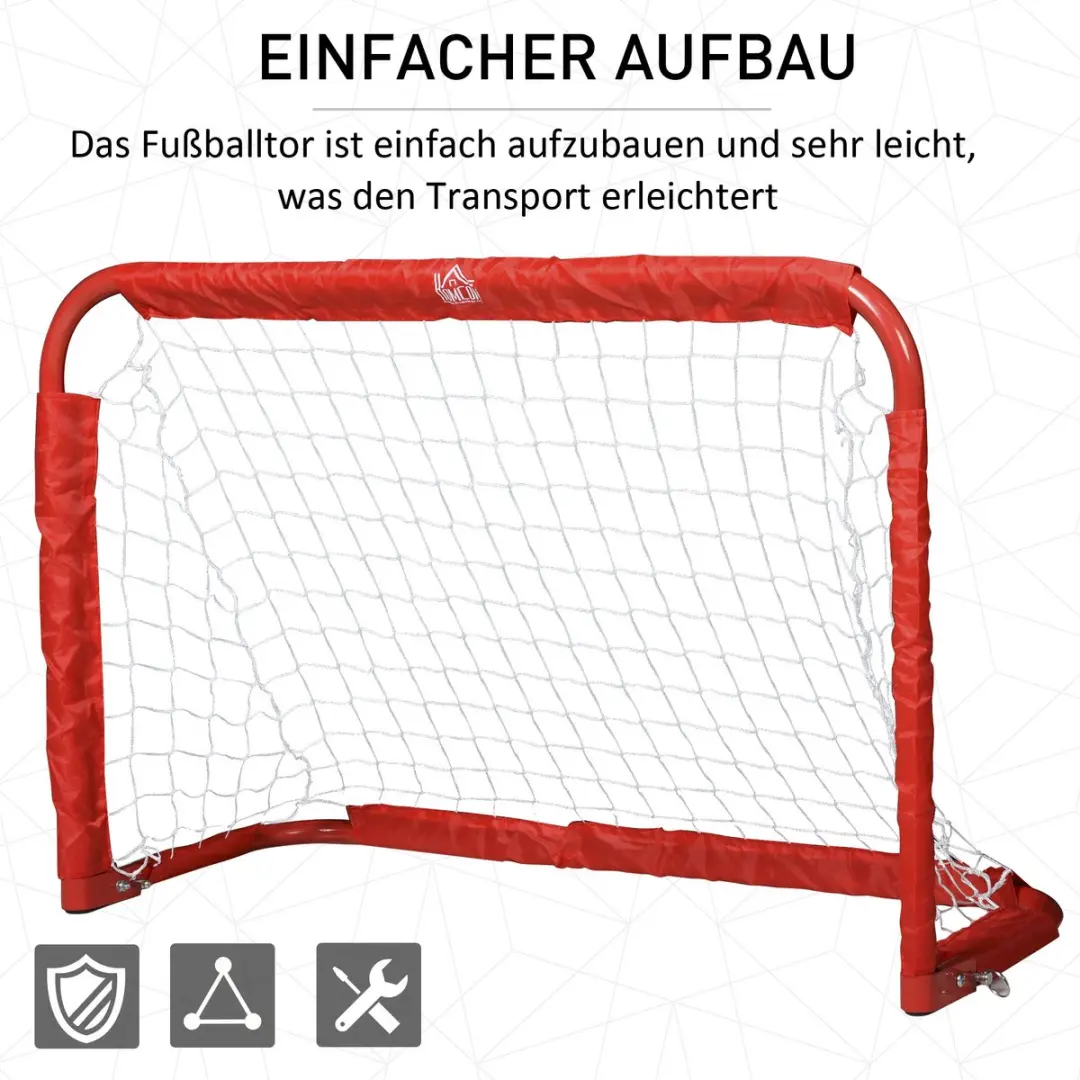Homcom Opvouwbare Voetbaldoelen Set 2 Stuks - 90x36x60cm - Rood