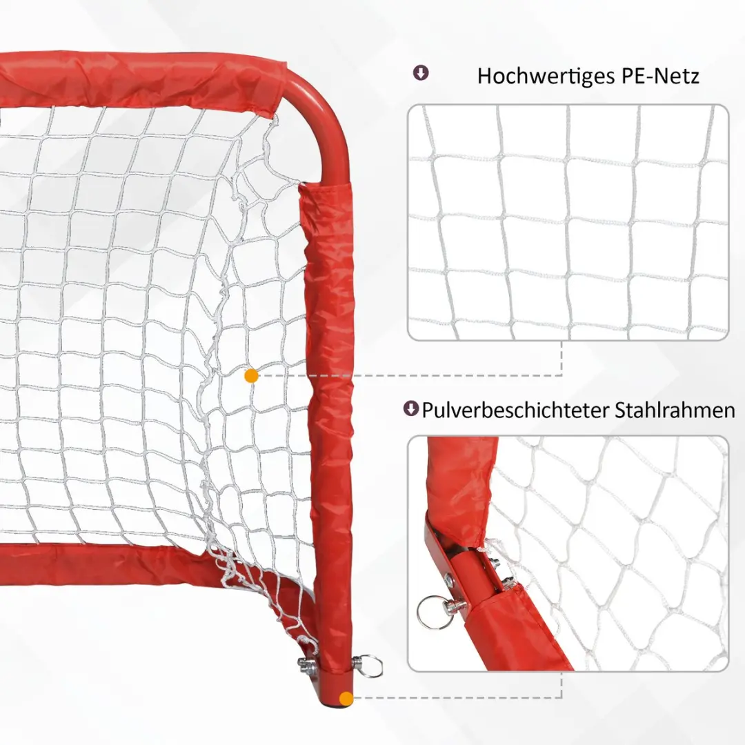 Homcom Opvouwbare Voetbaldoelen Set 2 Stuks - 90x36x60cm - Rood