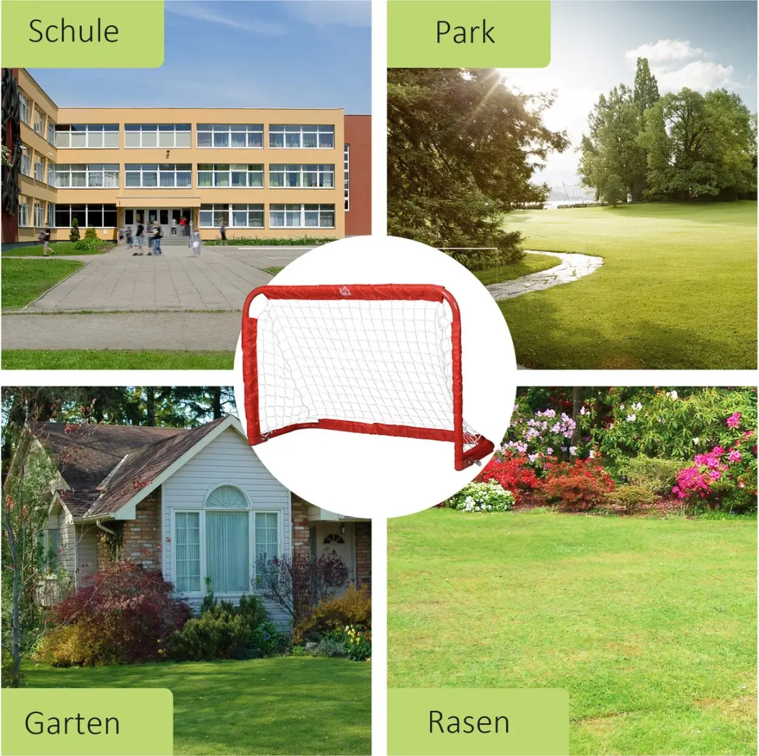 Homcom Opvouwbare Voetbaldoelen Set 2 Stuks - 90x36x60cm - Rood