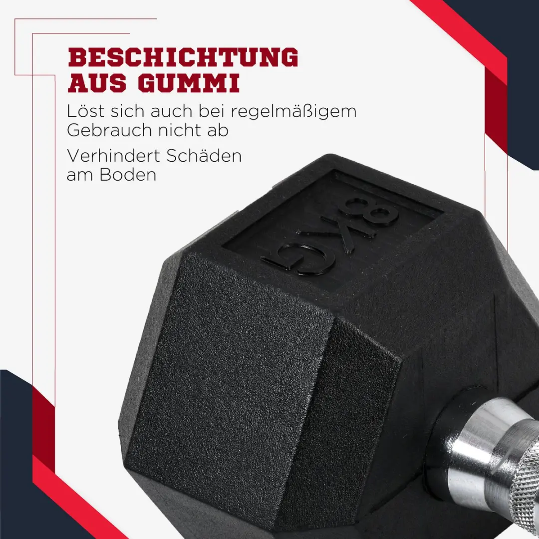 Homcom Zeshoekige Halters Set - 2 Stuks - Zwart/Zilver