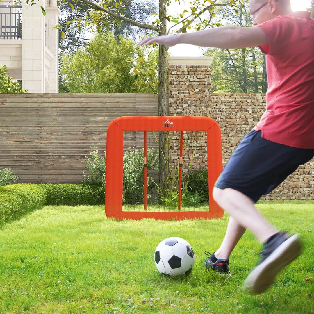 Homcom Voetbal Rebounder - 128x118x120cm - Rood - afbeelding 6 van 6
