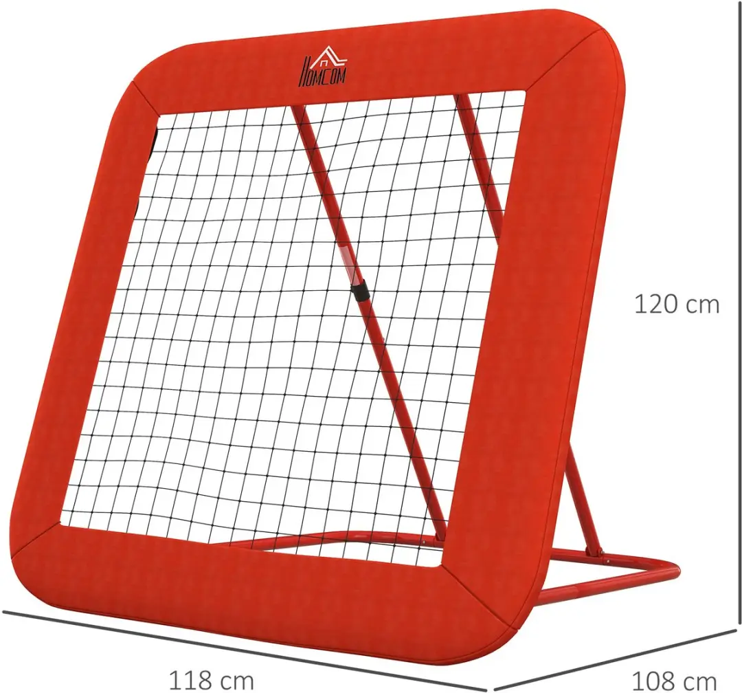 Homcom Voetbal Rebounder - 128x118x120cm - Rood