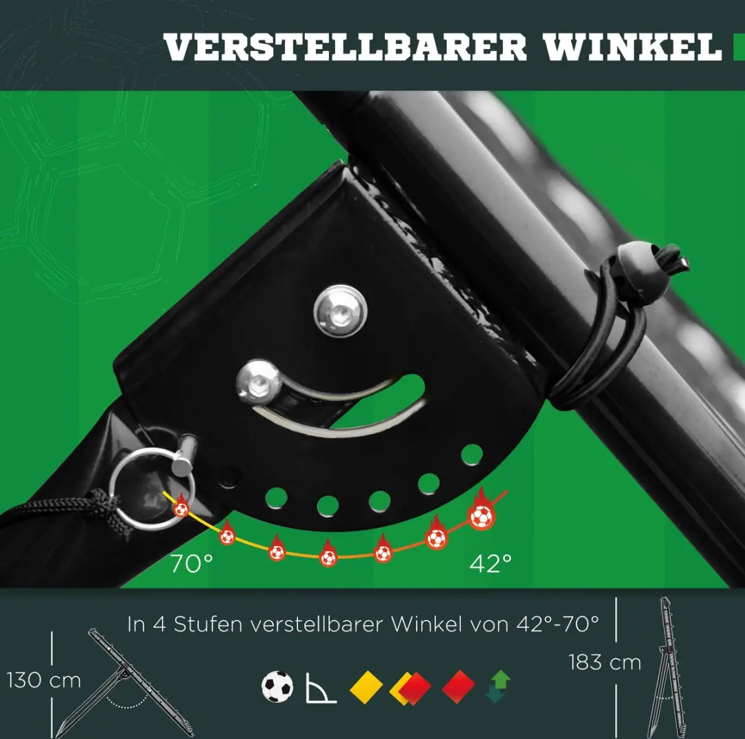 Homcom Voetbalkaatser met 4 Treden - Zwart