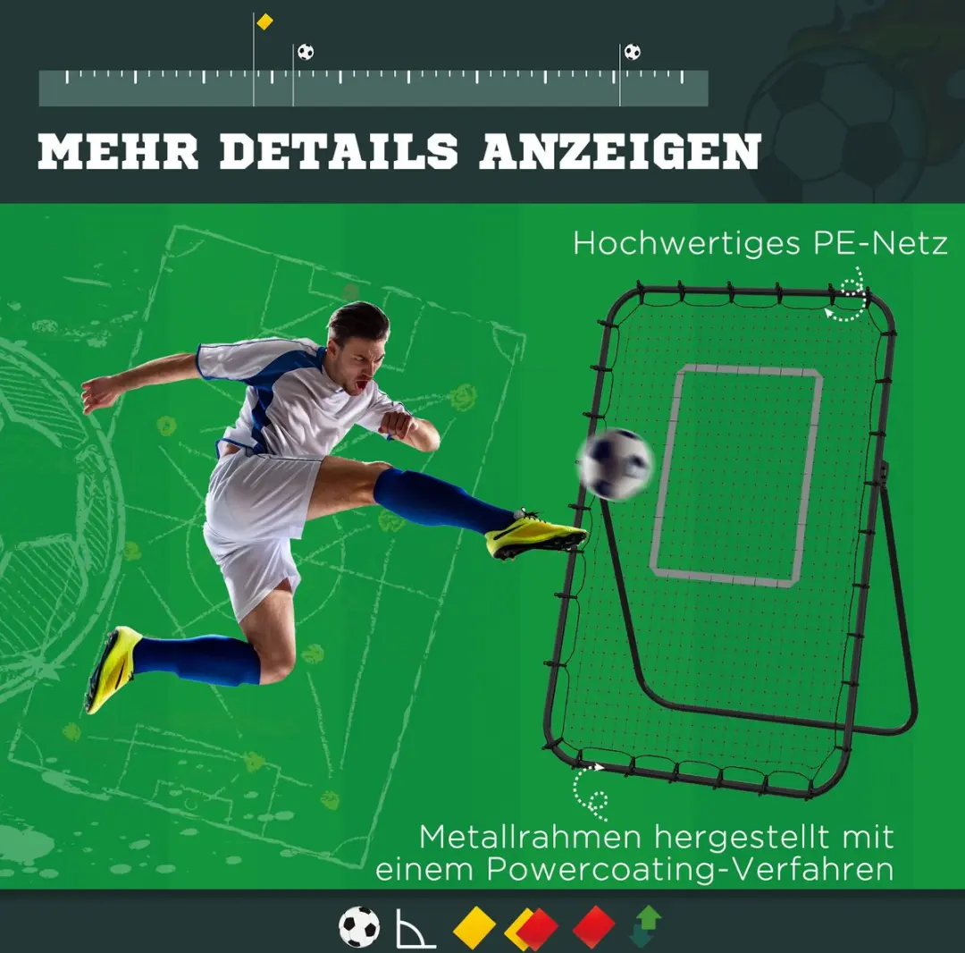 Homcom Voetbalkaatser met 4 Treden - Zwart